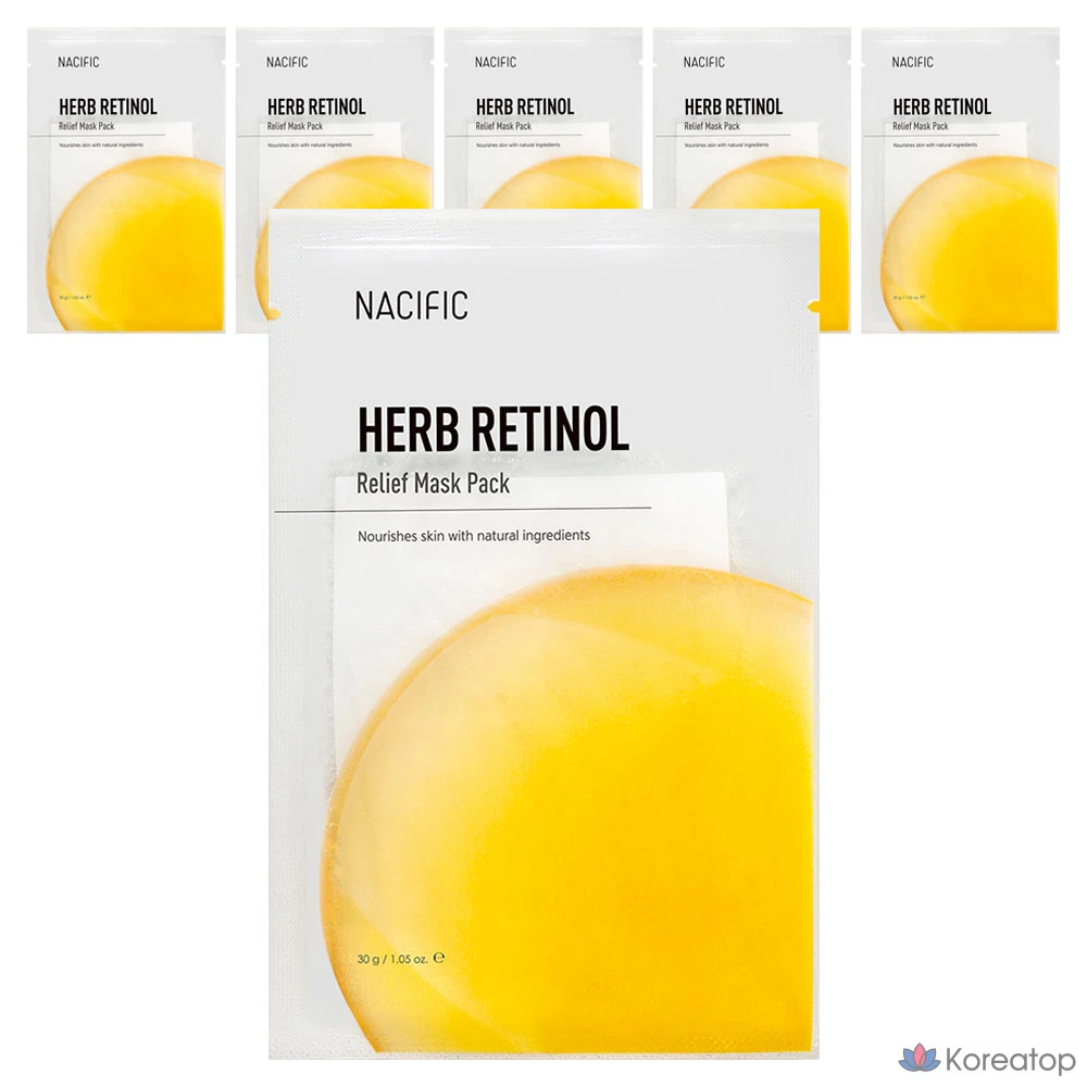 Тканевая маска для лица NACIFIC Herb Retinol Relief Mask, 30 г, 6 шт.