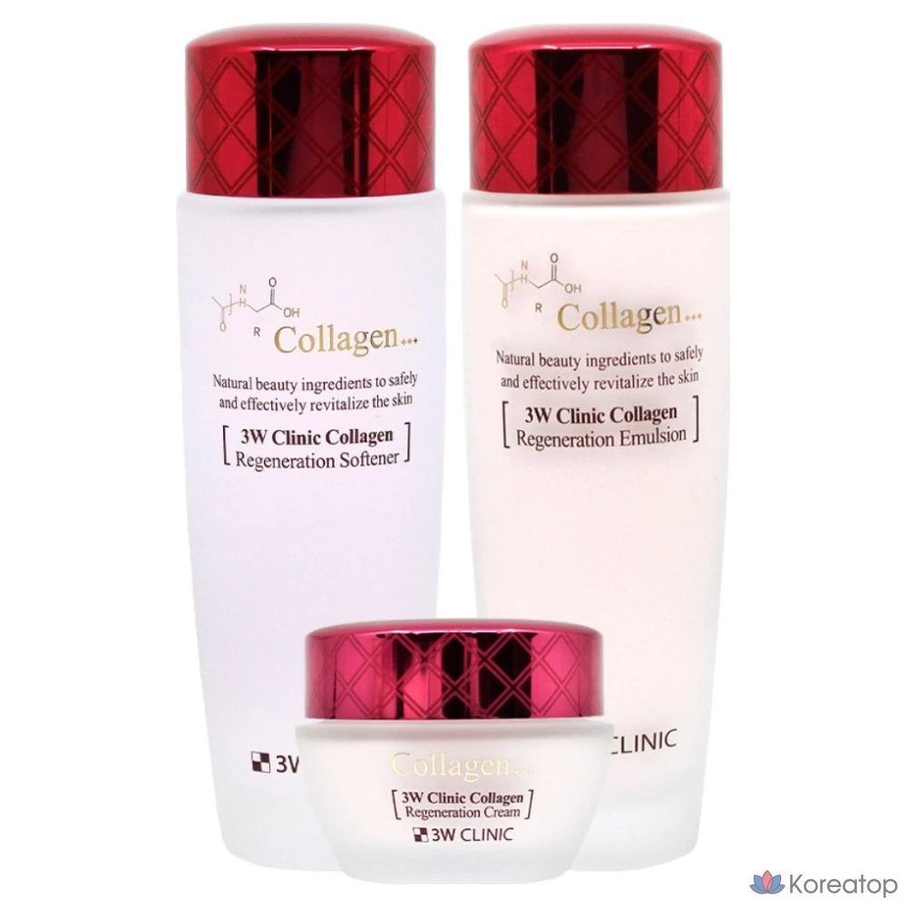 Набор из 3 предметов 3W Clinic Collagen Skincare, 1 комплект