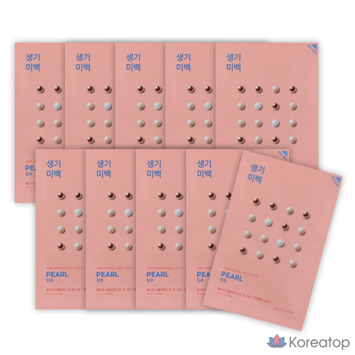 Маска-салфетка Holika Holika Pure Essence с жемчужным эффектом, 1 упаковка, 10 штук.