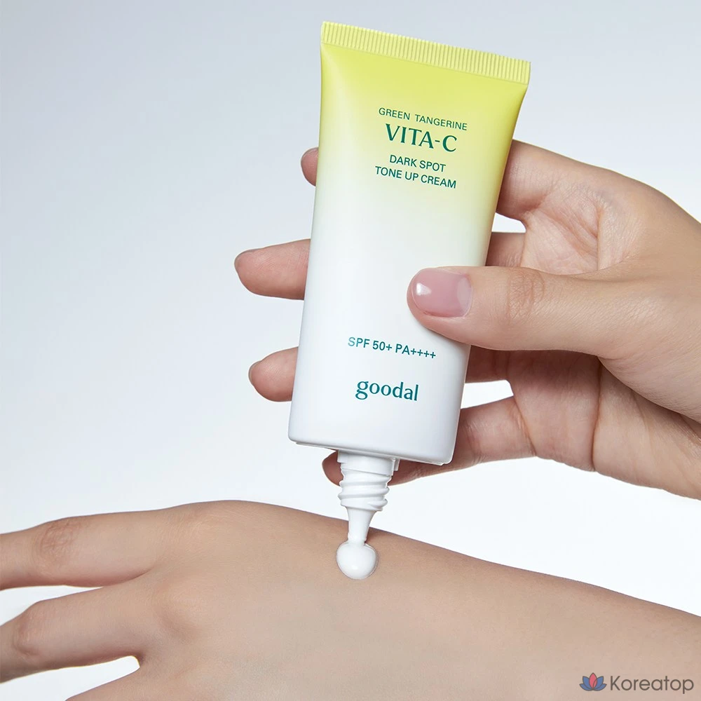 Крем для выравнивания тона кожи Goodal Green Tangerine Vita C Blemish Tone-Up Cream + сыворотка-маска Green Tangerine Serum Mask Pack, 50 г, 1 упаковка