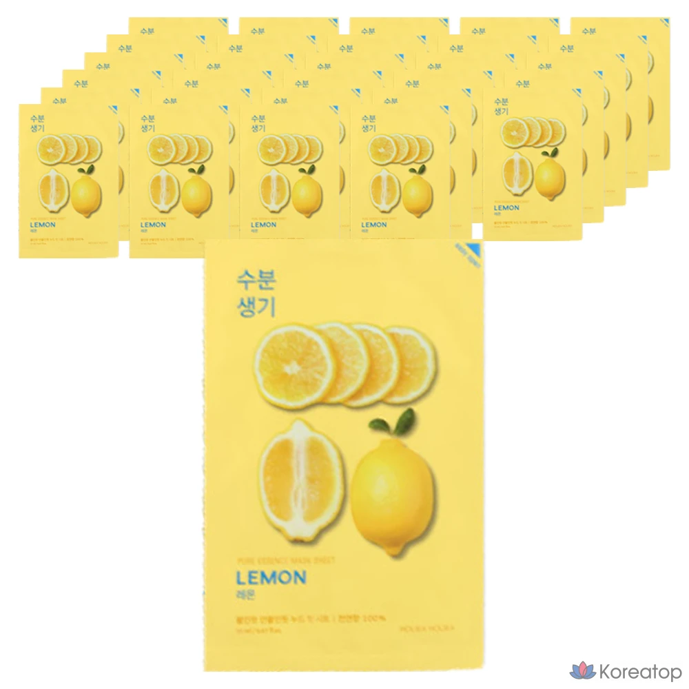 Тканевая маска для лица Holika Holika Pure Essence с ароматом лимона, 1 упаковка, 40 штук.