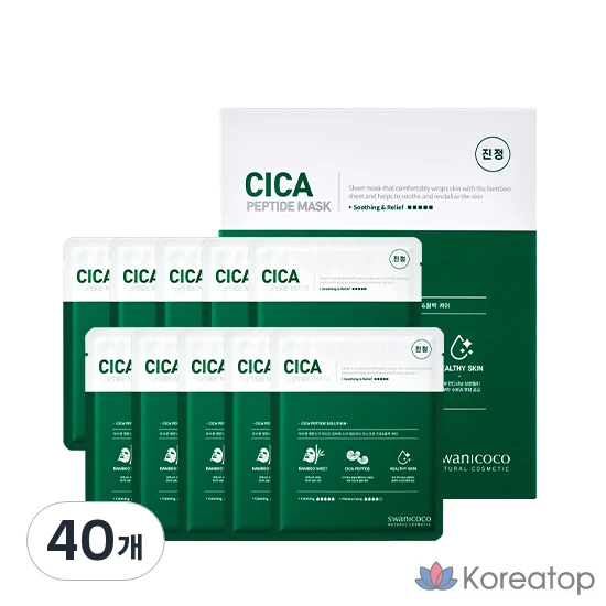 Swanicoco Cica Peptide Mask, 35 г, 1 упаковка, 40 штук