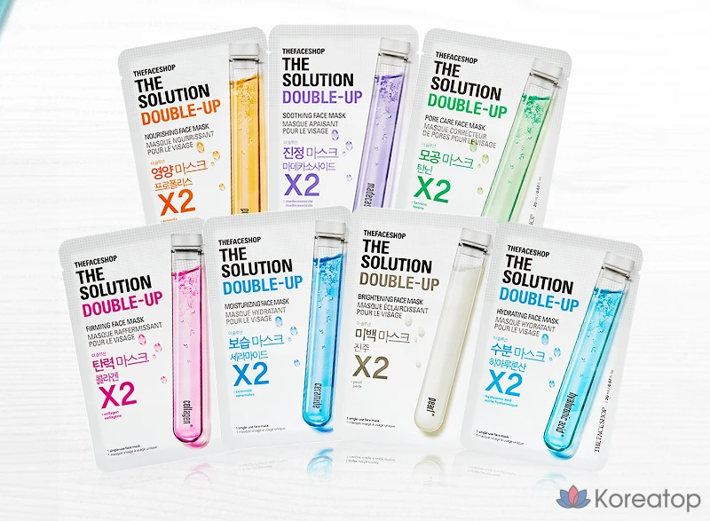 Увлажняющая тканевая маска The Face Shop The Solution Double Up, 1 упаковка, 1 шт.