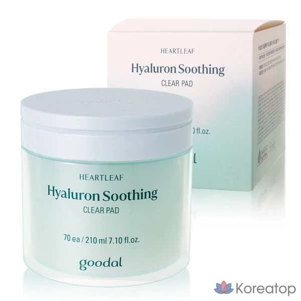 Увлажняющие подушечки Goodal Houttuynia Cordata с гиалуроновой кислотой, 70 листов