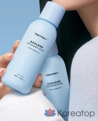 Набор для ухода Tony Moly Azulene Anti-Blemish 2-piece Set (Toner 20 ml + Lotion 20 ml), 2 шт., фото 7
