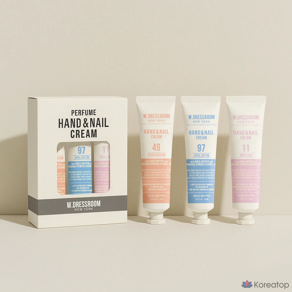 Парфюмерный крем для рук и ногтей W.Dressroom (белое мыло + апрельский хлопок + персиковый цветок, 1 шт.)