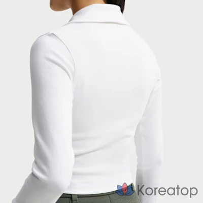 Поло женское Nike Sportswear Tight Long-Sleeve Cropped Polo, фото 2