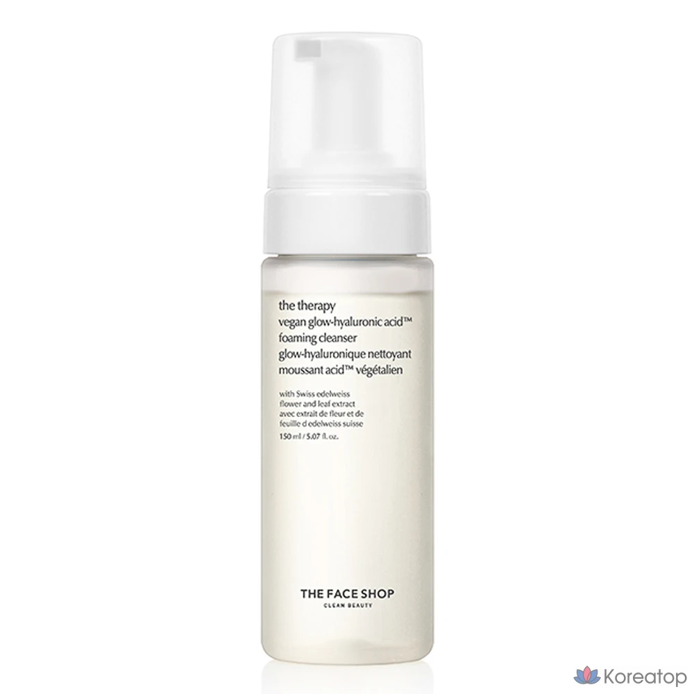 Очищающая пенка для лица The Face Shop The Therapy Glow с гиалуроновой кислотой, 150 мл, 1 шт.