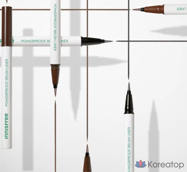 Подводка для глаз в виде пера Innisfree Powerproof Pen Liner, оттенок Brown #2, 0.6 г, 1 шт., фото 7