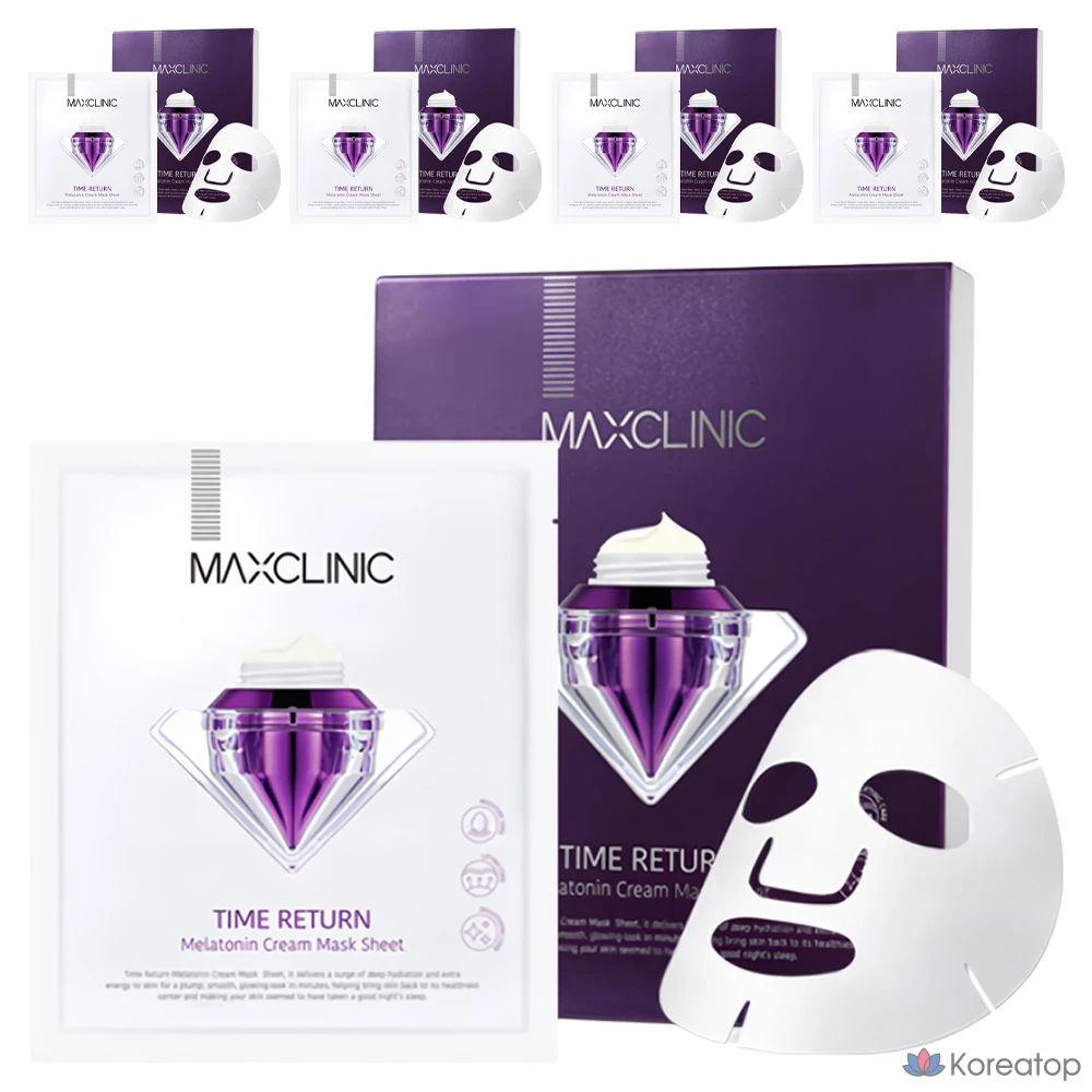 Тканевая маска для лица MAXCLINIC Time Return Melatonin Mask, 20 шт.