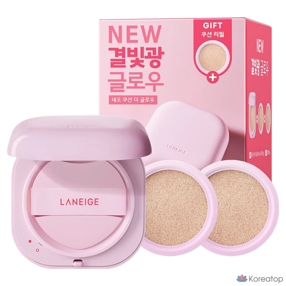 Кушон LANEIGE Neo Glow Cushion, оттенок 23N, 15 г + 2 рефилла по 15 г, 1 шт.