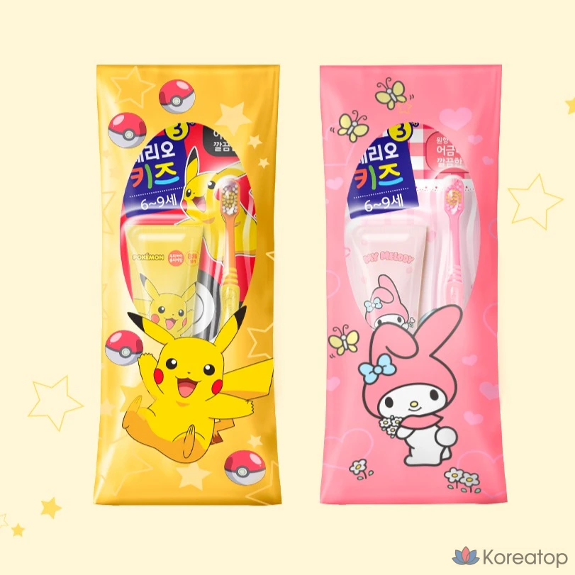 Набор для ухода Perioe Children's Birthday Gift Toothbrush &amp; Toothpaste Set Pikachu Pokemon (10 шт. + упаковочные пакеты 10 шт. + именные стикеры 10 шт.), 1 шт.