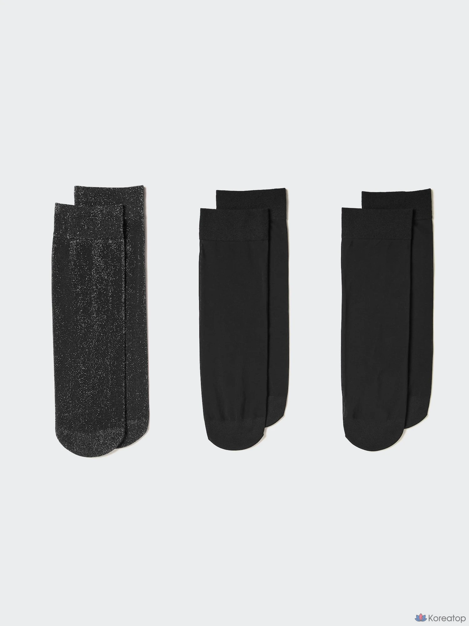 Носки Uniqlo Crew Sheer Glitter, 3 пары