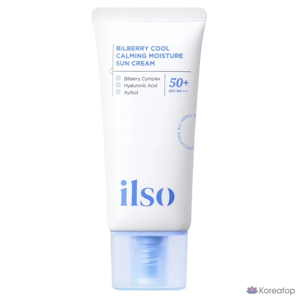 Увлажняющий солнцезащитный крем Ilso Bilberry Cool Calming Sunscreen SPF 50+ PA++++, 1 шт., 50 мл