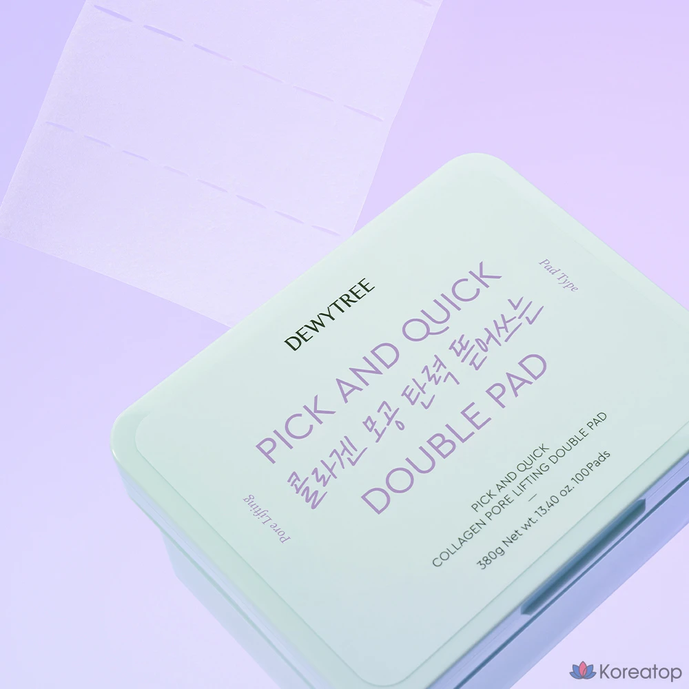 Dewytree Pick &amp; Quick Collagen Pore Elasticity Peeling Double Pad, 380g, 1 шт., 100 шт.