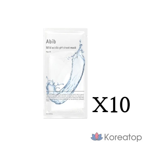 Тканевая маска для лица Abib с мягким кислым pH, Aqua Fit, 1 упаковка, 10 штук