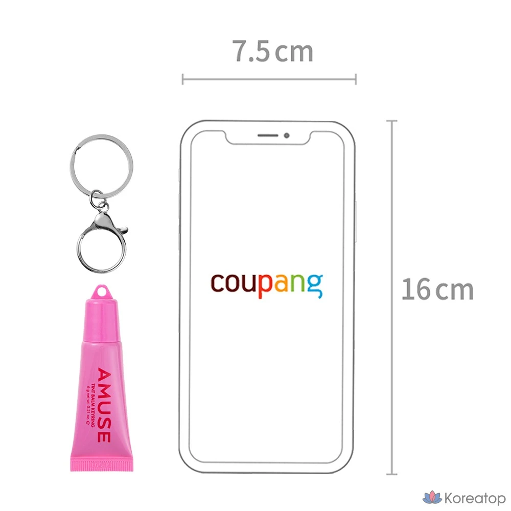 Бальзам для губ AMUSE Tint Keyring Lip Balm, 02 Happy Girl, 6 г, 1 шт.