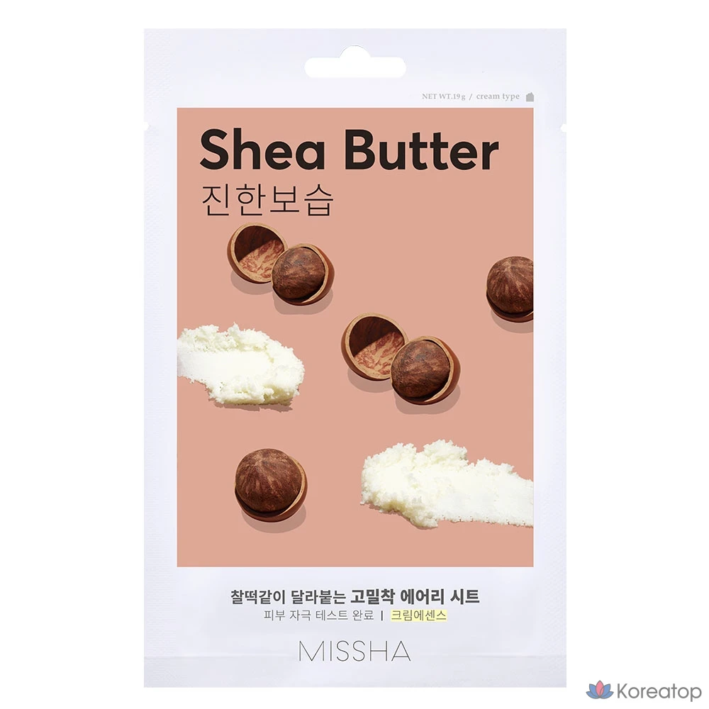 Маска-салфетка Missha Airy с маслом ши, 1 упаковка, 1 шт.