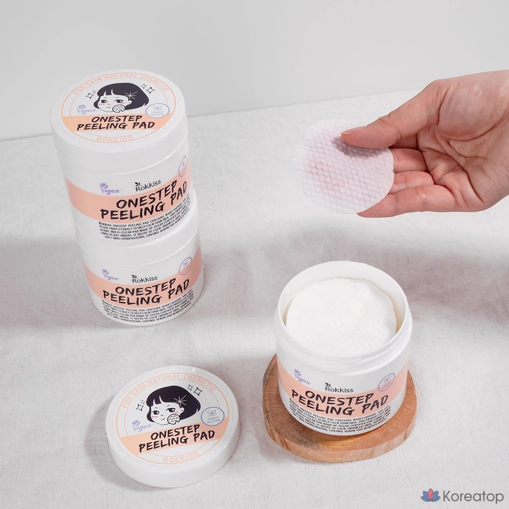 Слабокислотные отшелушивающие салфетки Rokkiss, 70 листов, 1 упаковка.