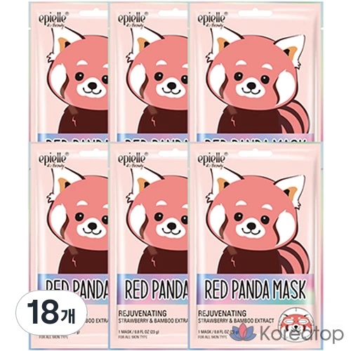 Тканевая маска для лица Epielle Season 4 Animal Character Red Panda Mask, 18 шт.