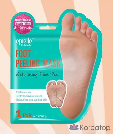 Набор из 2 отшелушивающих масок для ног Epielle, 12 листов, 40 г., фото 4