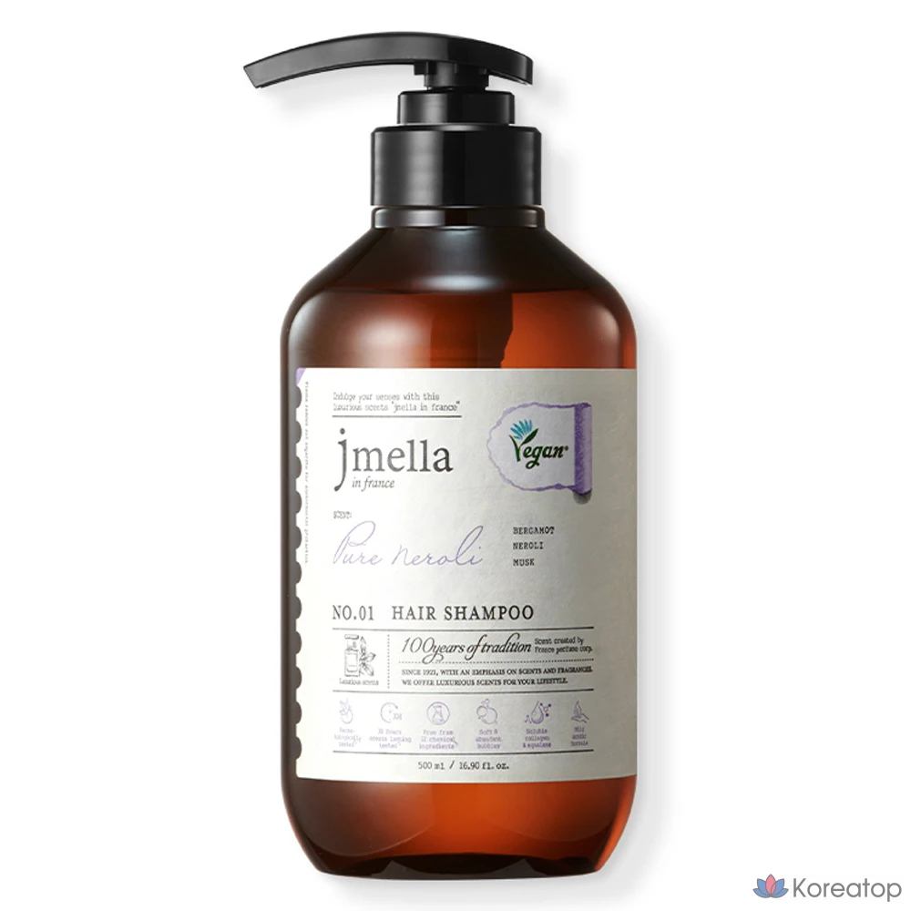 Веганский шампунь для волос Jmella Pure Neroli с апельсином и нероли, 1 шт., 500 мл.