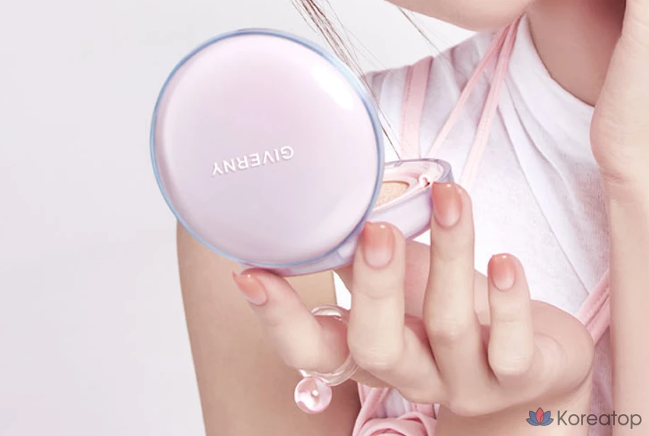 Тональный крем Giverny Dewy Glassy Cushion Foundation (основной продукт + сменный блок), 13 г, оттенок 21NW Light Beige, 1 шт., фото 7