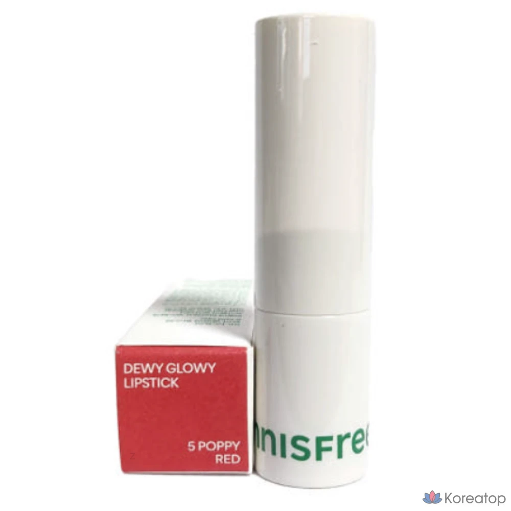 Помада Innisfree Dewy Glow, оттенок 05 Red (маково-красный), 3,5 г, 1 шт.
