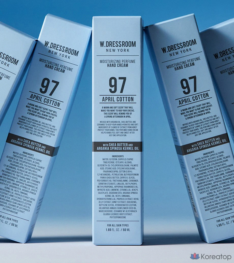 Парфюмированный крем для рук W.Dressroom 97 April, аромат хлопка, 1 шт., 50 мл