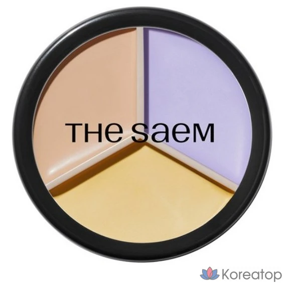 Консилер The Saem Cover Perfection Triple Pot, 13,1 г, 1 шт., оттенок 04 Tone-Up Beige