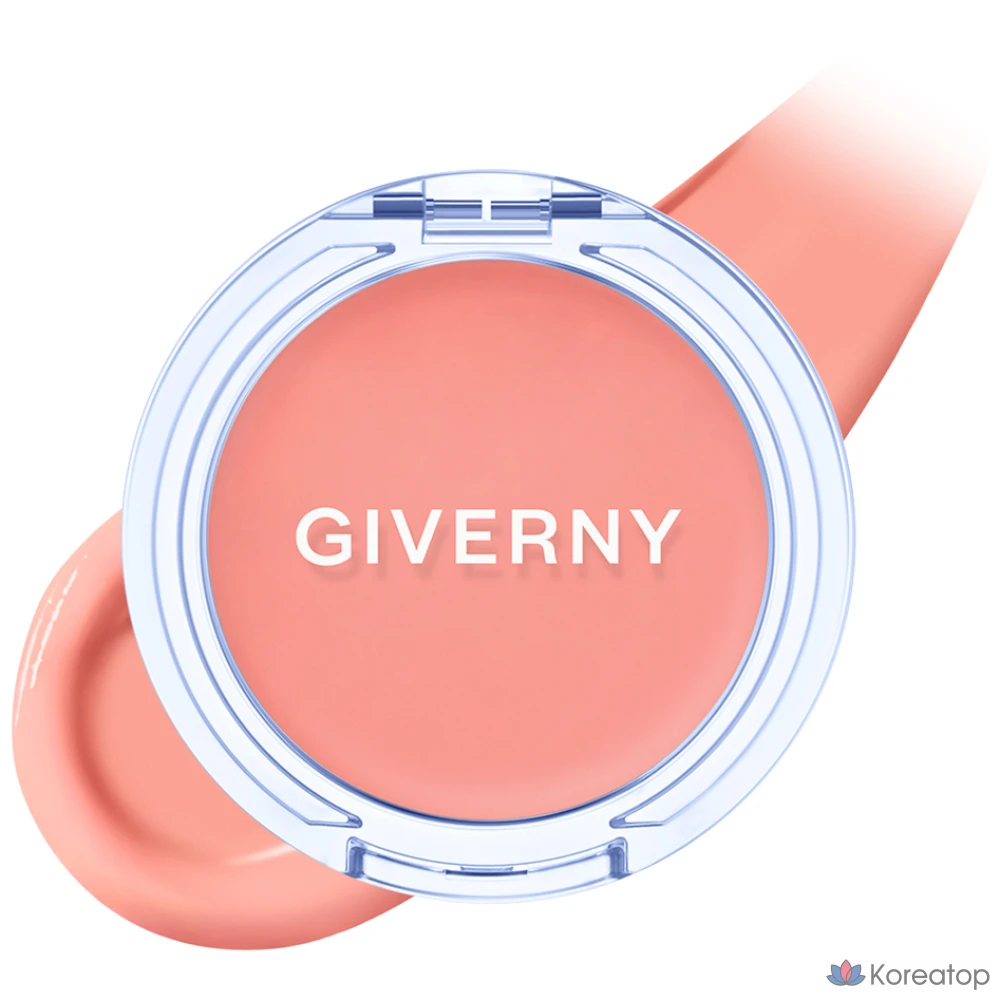 Резиновые румяна Giverny Dewy Gel Glow Cream Blusher, оттенок 02 Mango Beige, 1 шт.