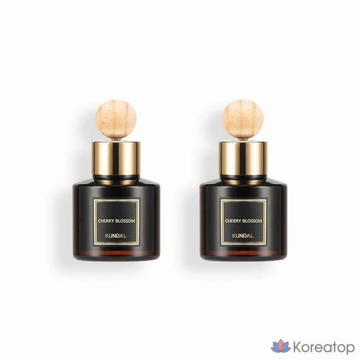 Автомобильный диффузор для духов Kundal, 75 мл x 2 шт., 2 деревянные шариковые палочки, 1 комплект.