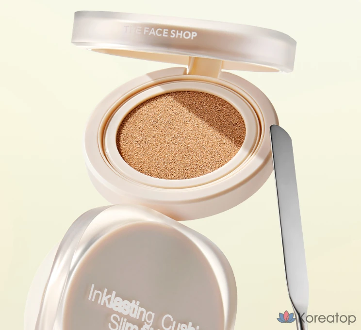 Тональный крем-кушон The Face Shop Ink Lasting Slim Fit New Cushion Foundation Refill, 12g, V201 Apricot Beige, 1 шт.
