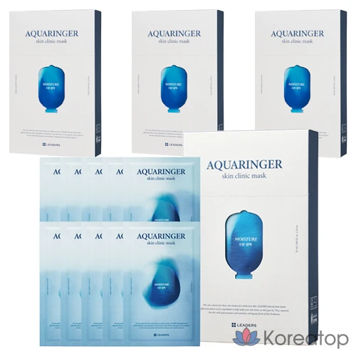 Маска для лица Leaders Aquaringer Skin Clinic, 25 мл, упаковка из 10 штук, упаковка из 4 штук.