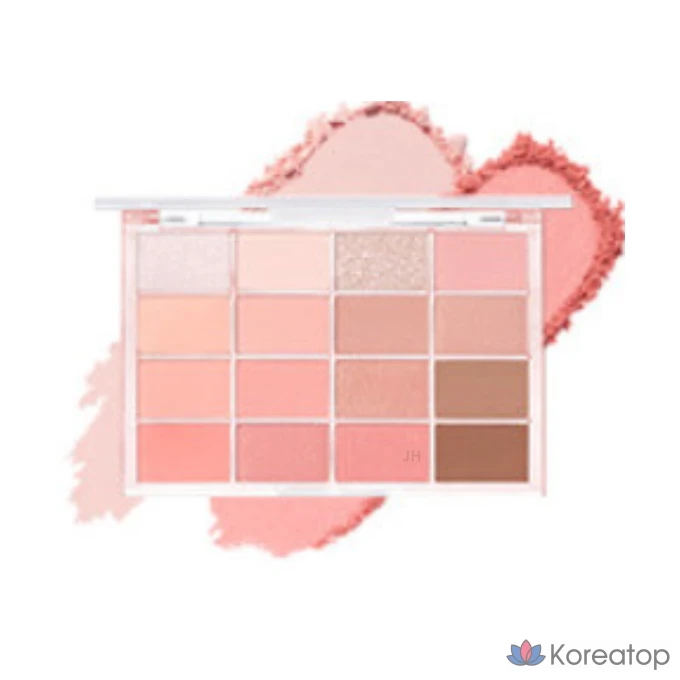 Палетка теней для век WAKEMAKE Soft Blurring Eye Palette, 16 оттенков, 14 г, № 8, персиково-коралловый (Candy Coral), 1 шт.