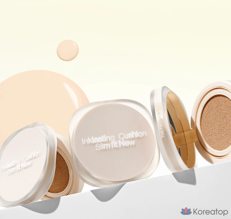 Тональный крем-кушон The Face Shop Ink Lasting Slim Fit New Cushion Foundation Refill, 12g, V201 Apricot Beige, 1 шт.