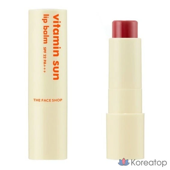 Бальзам для губ The Face Shop Vitamin Sun, красный, 3,9 г, 1 шт.