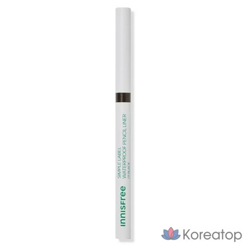 Водостойкий карандаш-лайнер Innisfree Simple Label, 0,1 г, 2 оттенка темно-коричневого цвета, 1 шт.