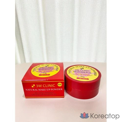 Натуральная пудра для макияжа 3W Clinic № 10, прозрачный жемчужный оттенок, 30 г, 1 шт.