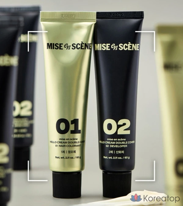 Краска для волос Mise en Scene Hello Cream Double Cover Gray Hair Dye, матово-коричневая, 1 шт., фото 5