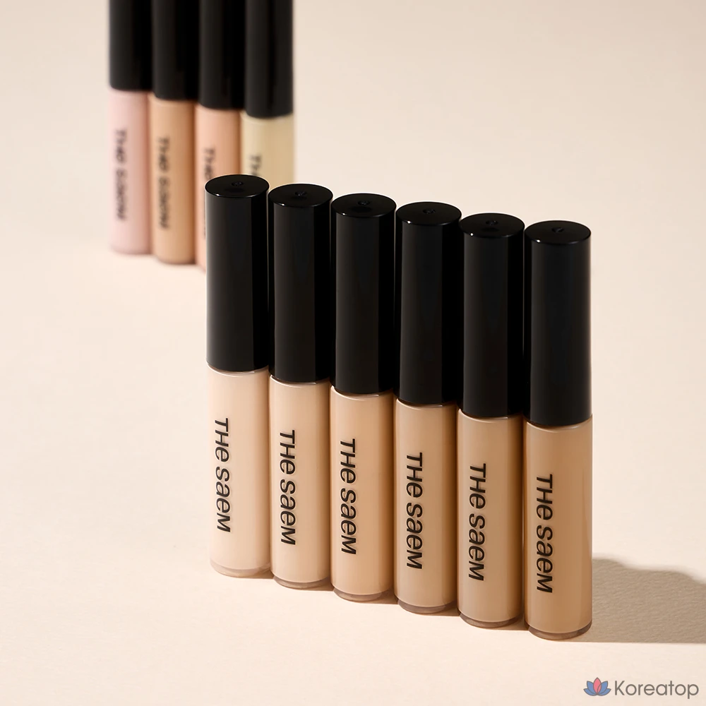 Набор консилеров The Saem Cover Perfection Concealer Duo Set A, 3 комплекта, 1 оттенок Correct Beige + 1,5 оттенок Natural Beige, фото 5