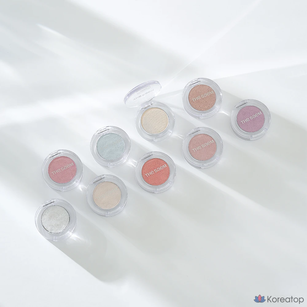 Однотонные мерцающие тени для век The Saem Saemmul Single Shimmer Shadow, CR01 Ipdeokju Pomelo, 1 шт., фото 6
