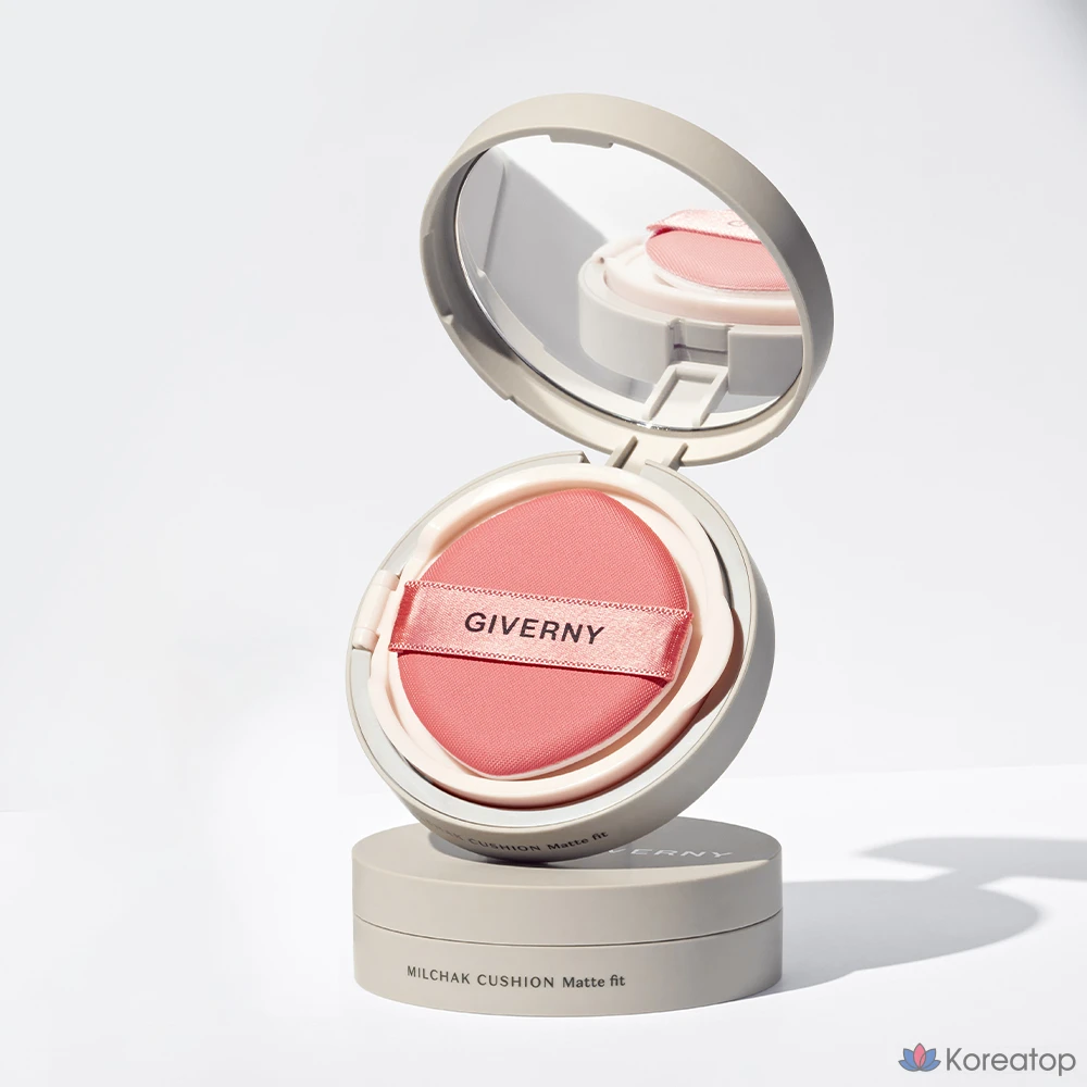 Набор тональной основы Giverny Close-Fit Matte Cushion Foundation (12 г) + сменный блок (12 г), оттенок 21NW Light Beige, 1 шт., фото 6