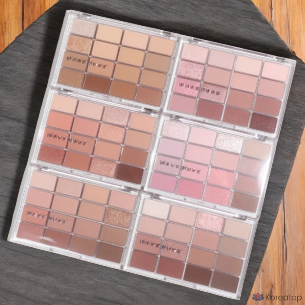 Палетка теней для век WAKEMAKE Soft Blurring Eye Palette, 16 оттенков, 14 г, WAKEMAKE, палетка для деликатного подбора цветов, 17 оттенков Lime Crush Blurring, 1 шт.