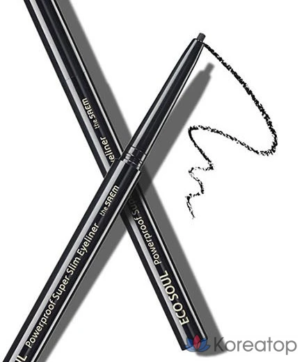 Подводка для глаз The Saem Eco Soul Powerproof Ultra Slim Eyeliner, 0.1g, Night Black, 1 шт., фото 2
