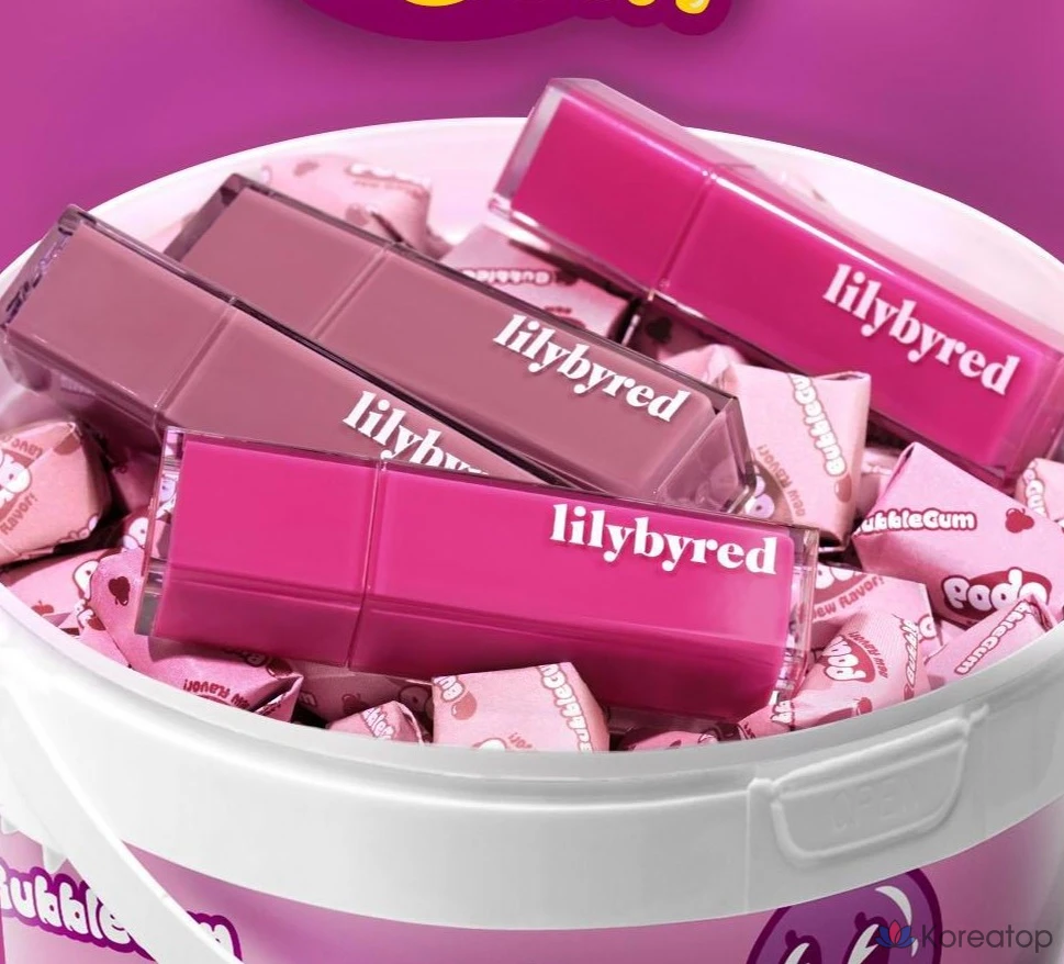 Lilybyred Angkeum Liar Coating Lip Tint AD, 14 жевательных резинок с горько-сладким виноградом, 1 шт., фото 8