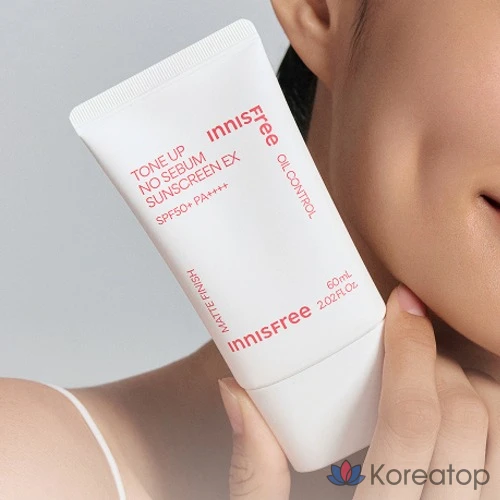 Солнцезащитный крем Innisfree Tone Up No-Sebum Sunscreen EX SPF50+ PA++++, 60 мл, 1 шт., фото 7