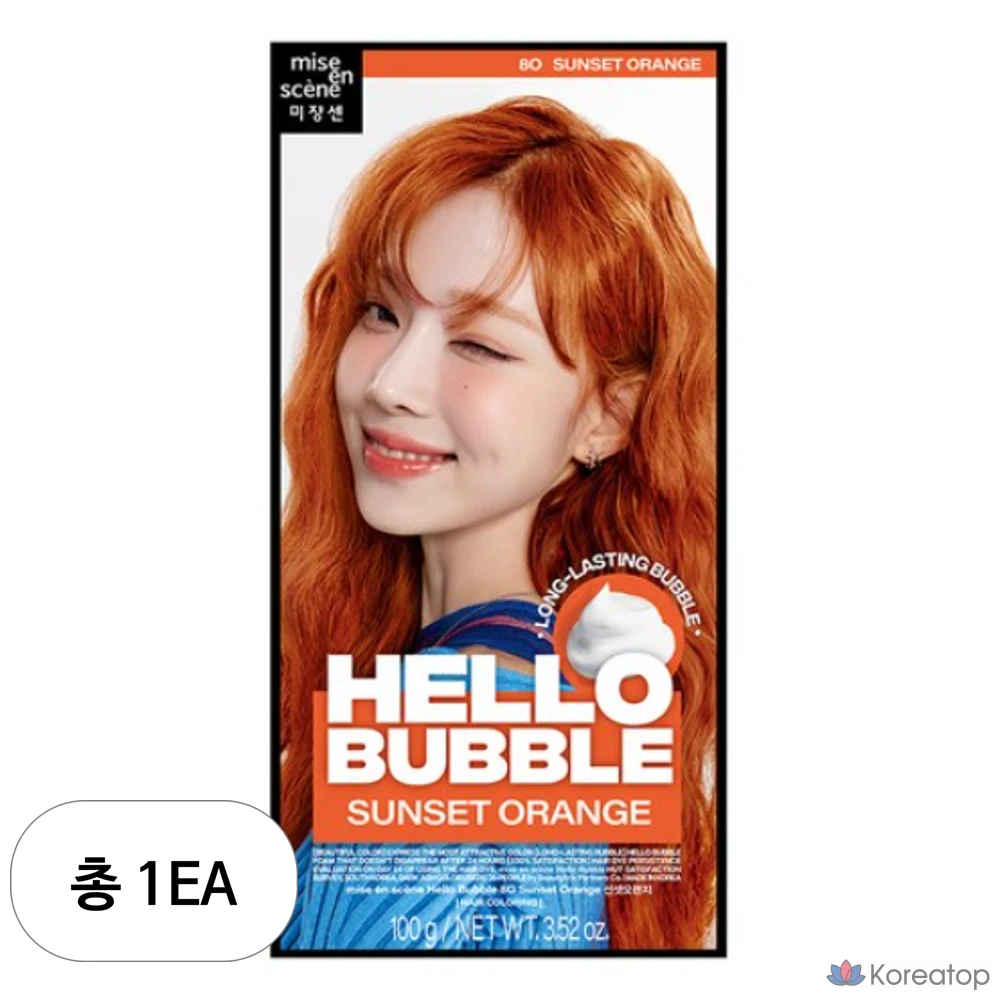 Краска для волос Mise en Scene Hello Bubble, оттенок «Закатный оранжевый», 1 шт.