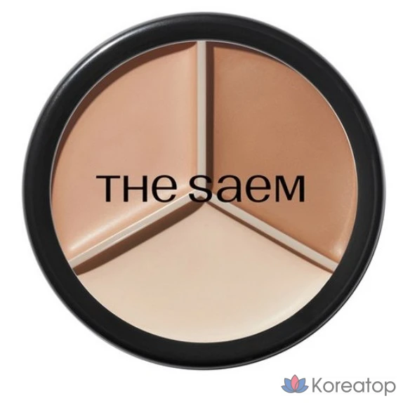 Консилер The Saem Cover Perfection Triple Pot, 13,1 г, 1 шт., оттенок 02 Contour Beige