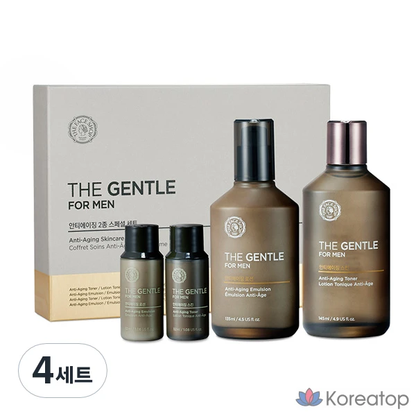 Набор антивозрастных средств The Face Shop The Gentle For Men из 2 предметов, набор из 4 предметов